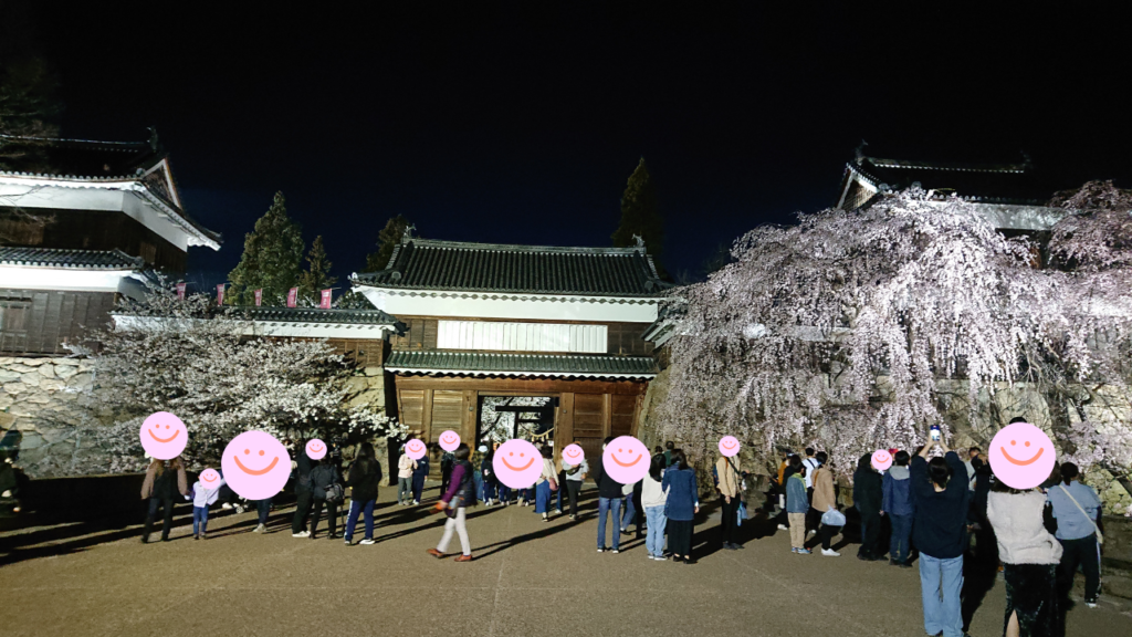 東虎口櫓門と枝垂れ桜